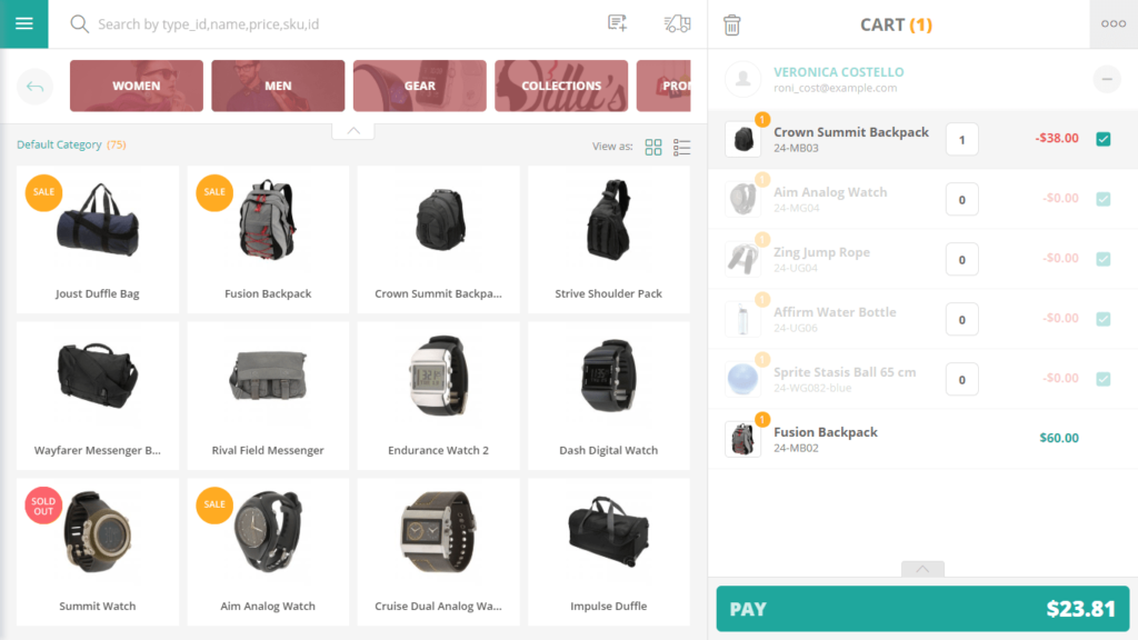 magento pos review: sell screen connectpos