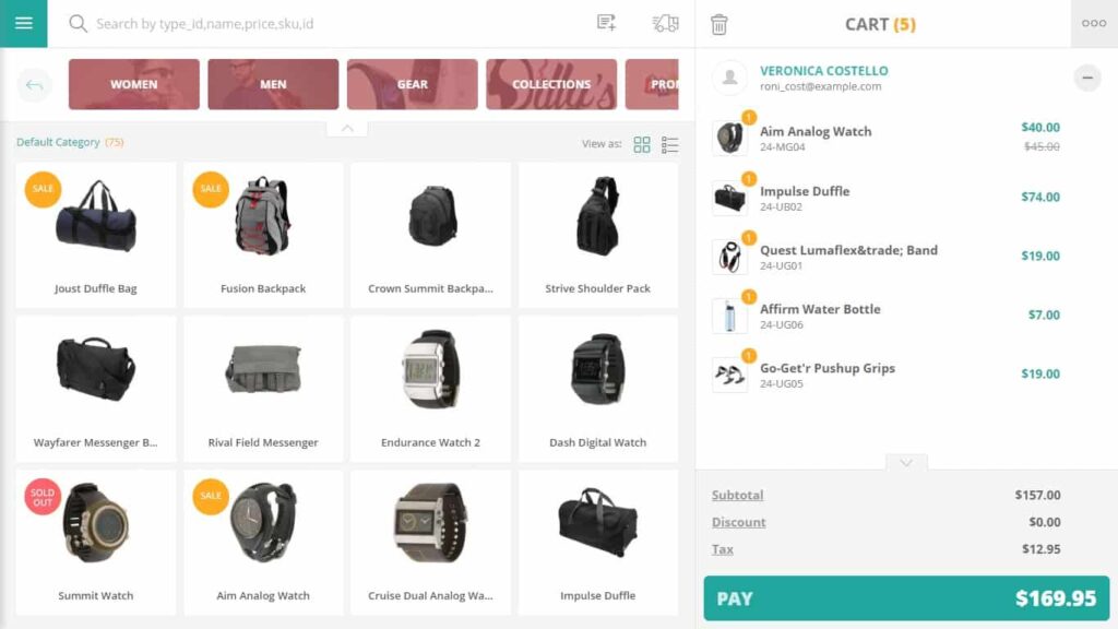 Magento POS review: Sell screen of ConnectPOS